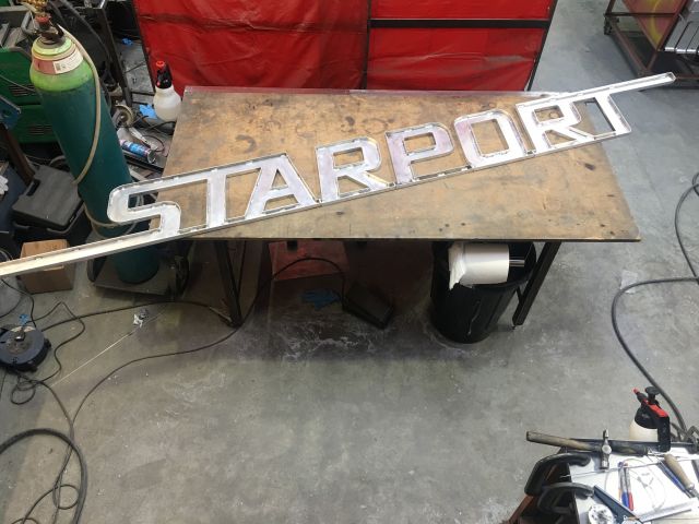 Starport Sign - Stainless steel and aluminium